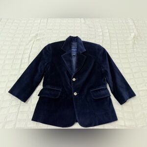 NWOT Papo D’anjo kids boys blue velvet blazer jacket 4 4Y